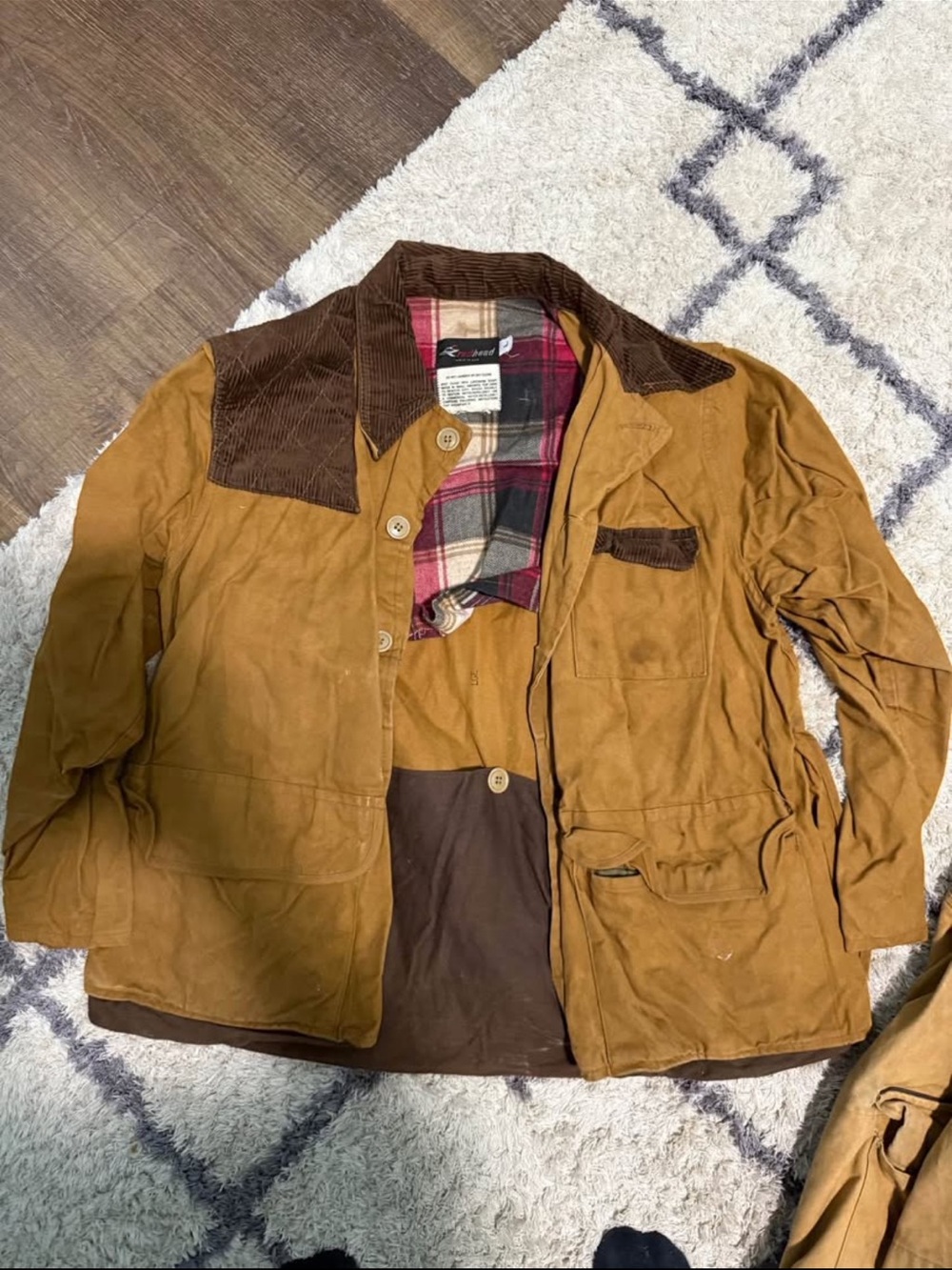 RedHead Tan/Brown Canvas Field Jacket with Corduroy Trim